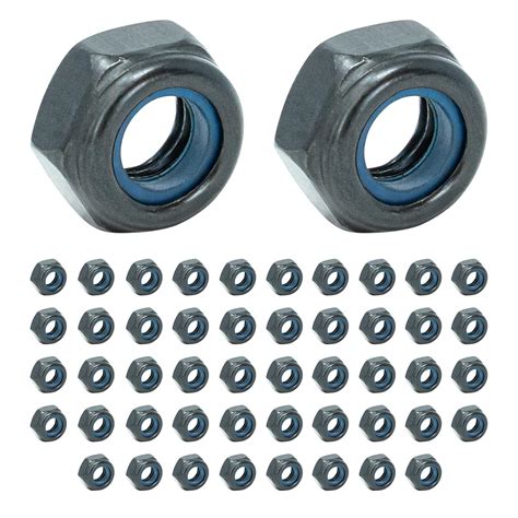 Buy M6 Hex Nuts with Anti-Vibration Nylon Lock Inserts 50 Pcs, Diameter ...