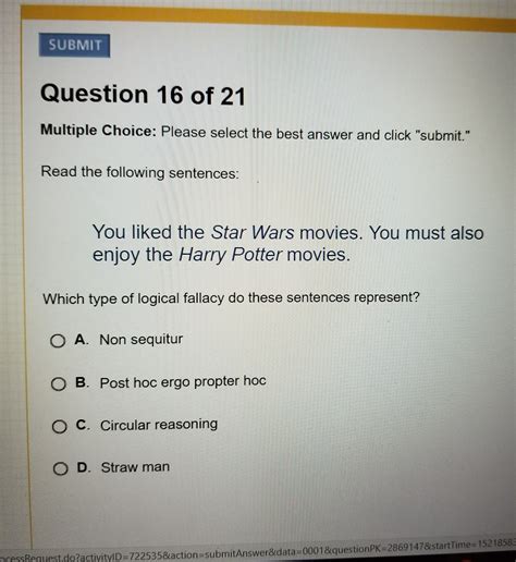 which type of logical fallacy do these sentences represent? - brainly.com