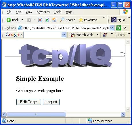 tcpIQ Site Editor - Deployment