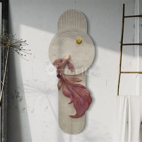 5X2 Feet Koi Fish 3d Abstract Relief Mural | Fish Wall Art | LED Light