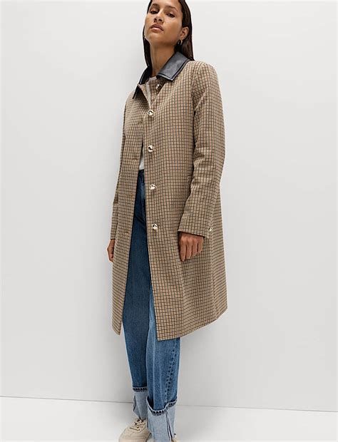 Buy Checked Collared Car Coat at Marks & Spencer