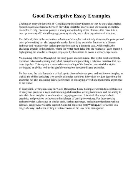 Good Descriptive Essay Examples 的图像结果