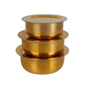 Salvus APP SOLUTIONS Handicraft Brass Miniature Bhagona Patila Set with ...