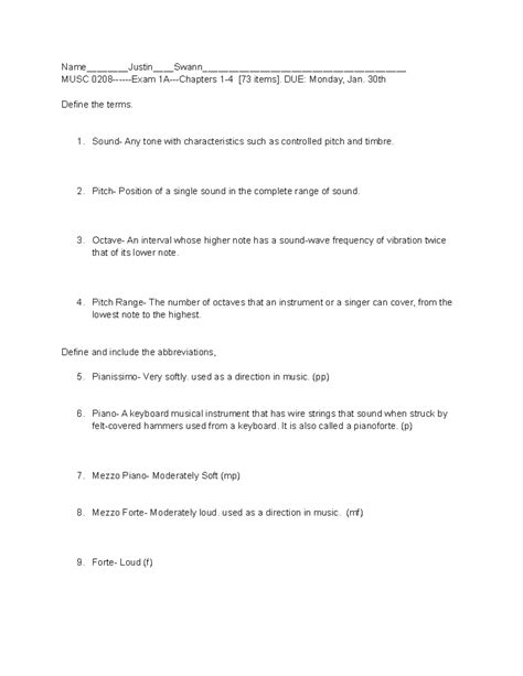 Exam 1 MUSC - This is chapter 1 questions and answers - - Studocu