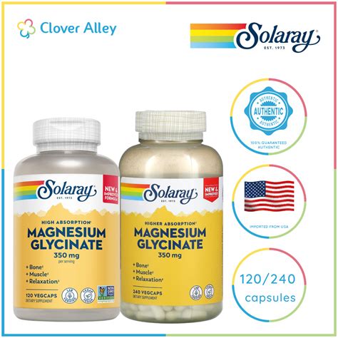 Solaray Magnesium Glycinate with BioPerine 120/240 capsules (06/2027 ...