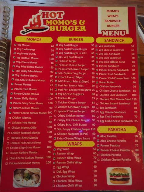 Menu at Hot Momos & Burgers, Pune