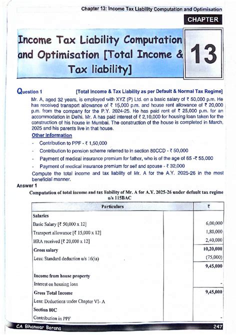 Chapter 13: Income Tax Liability Computation & Optimization - Total ...