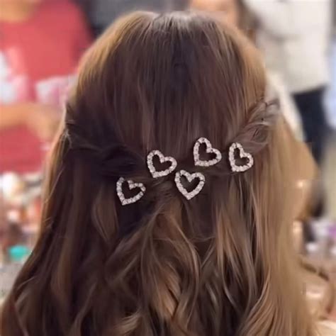 Crystal Heart U Pin - Silver – Hair Drama Company