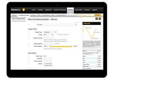 Image result for CommSec App How to Use Conditional Orders
