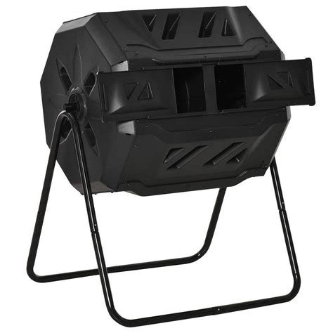 Buy 5.65 cu. ft. Carousel Composter Rotating 360° Dual Chamber Black ...