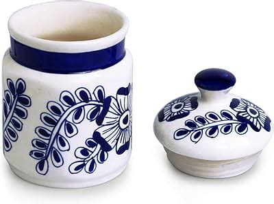 Buy ExclusiveLane 'Mughal Floral' Airtight Ceramic Jars for Kitchen ...