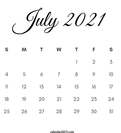 July 2021 Calendar Wallpapers - Wallpaper Cave