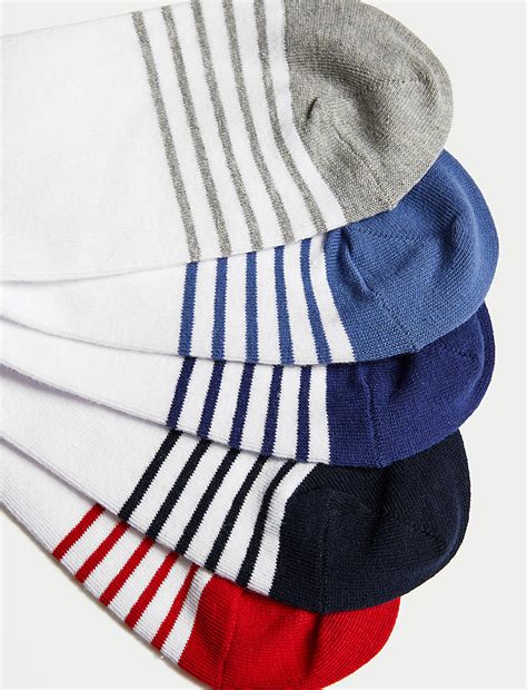Buy 5pk Cool & Fresh™ Striped Trainer Liners™ at Marks & Spencer