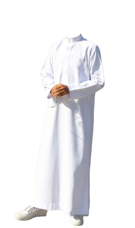 Buy Men's Plain White Collared Jubba Thobe Boys Arab Dubai Mosque ...