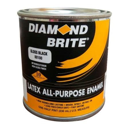 Rdl Marketing, Inc Diamond Brite Latex Gloss Enamel Paint, White 8 Oz ...