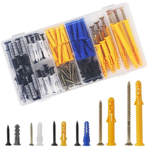 Buy Plastic Drywall Anchors and Screws Assortment Kit 220PCS, 110 Wall ...