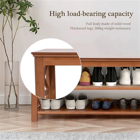 Buy JUQUANBH Storage Bench Wooden Shoe Bench Bamboo Shoe Rack Bench ...