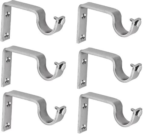 Buy Hkey Silver Steal Solid Rod Rail Bracket, Center Support Wall Mount ...