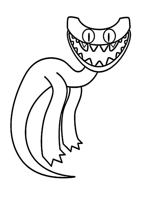 Cyan Rainbow Friends Coloring Pages