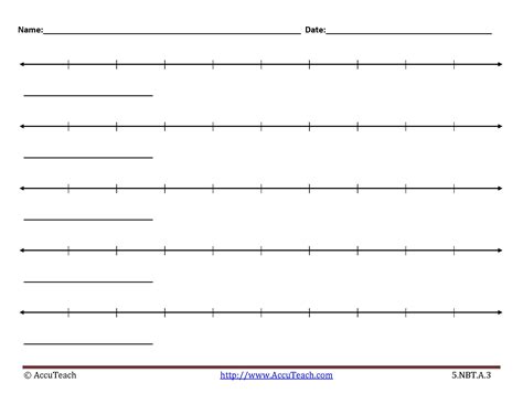 5.NBT.A.3 Lesson Activity Printable Blank Number Lines#11-AccuTeach