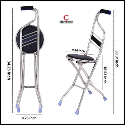 Crysendo Walking Stick Cum Seat for Elders | Easy Carry Cane Chair Hand ...