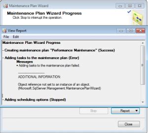Image result for If Maintenance Plan Window Error in SQL Server