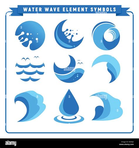 Water Wave Element Symbols Vector Graphic Illustration Design Stock ...