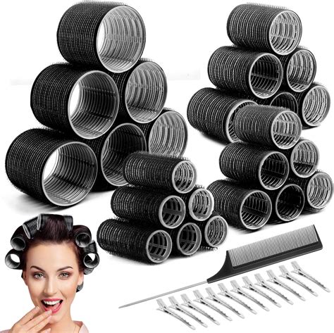 Amazon.com : Jumbo Hair Curlers Self-Grip Rollers, 60mm Large Rollers ...