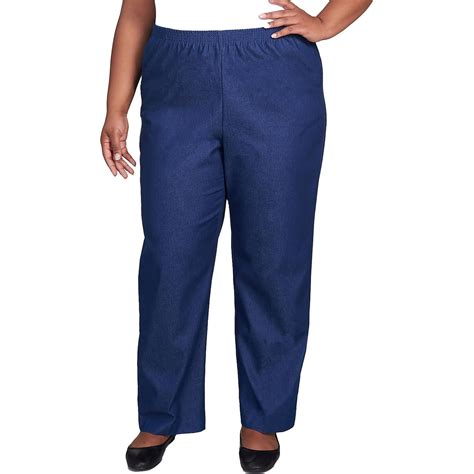 Alfred Dunner Women's Plus Size Elastic Waist Denim Pull-On Jeans ...