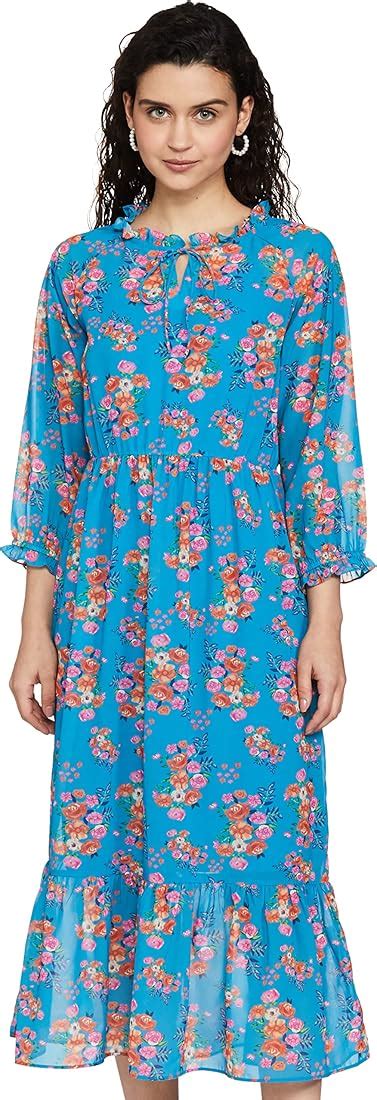 Amazon Brand - Eden & Ivy Women's Georgette Fit & Flare One Piece Midi ...