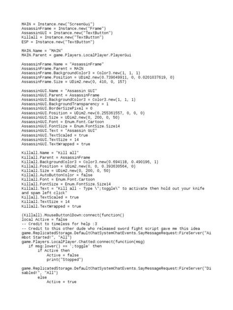 Image result for Assassin Instant Kill Script