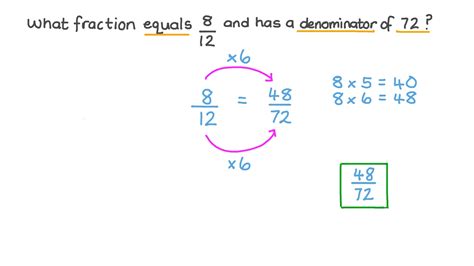 Question Video: Identifying Equivalent Fractions under a Certain ...