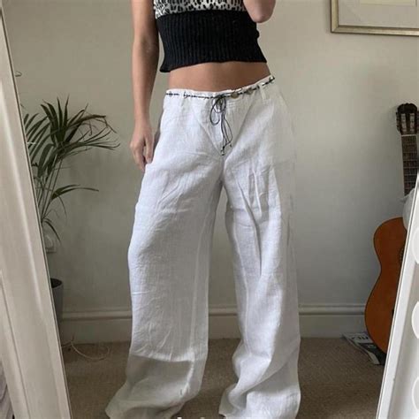 Women's White Trousers | Depop