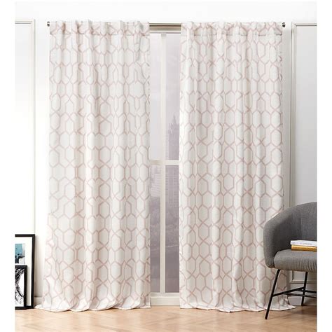 Nicole Miller 84-in Blush Light Filtering Back Tab Curtain Panel Pair ...