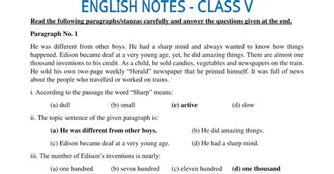 Image result for 5th Class English Lessons