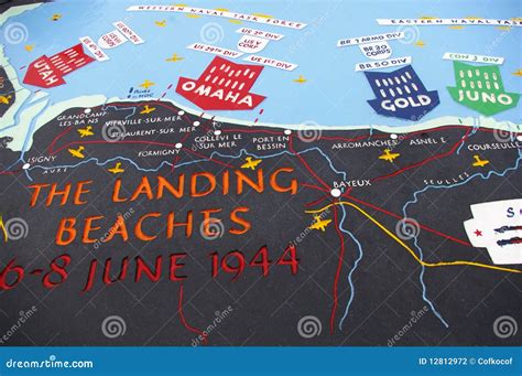D-day beach map editorial photography. Image of dday - 12812972