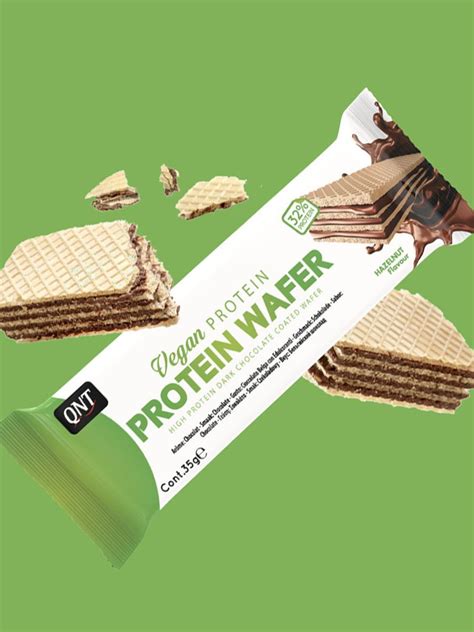 Веганский протеиновый батончик, без лактозы,вафля, QNT Vegan Protein ...