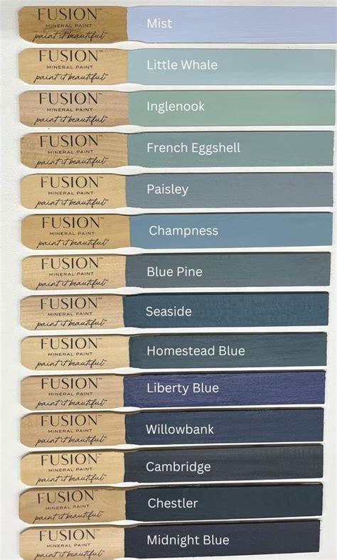 Image result for Fusion Paint Color Chart