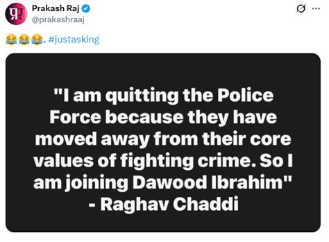 Prakash Raj Satire Raghav Chadha BJP Join; Actor Mention Dawood Ibrahim