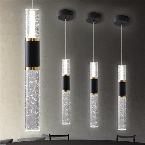 EMBRING Black and Gold Pendant Light,3 Pack Modern Led Pendant Light ...