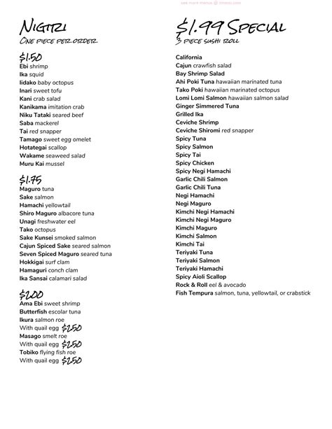 Online Menu of Ru Sans Restaurant, Rome, Georgia, 30161 - Zmenu