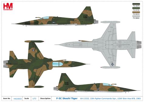 F-5C Skoshi Tiger 64-13332, 10th Fighter Commando Sqn., USAF Bien Hoa ...