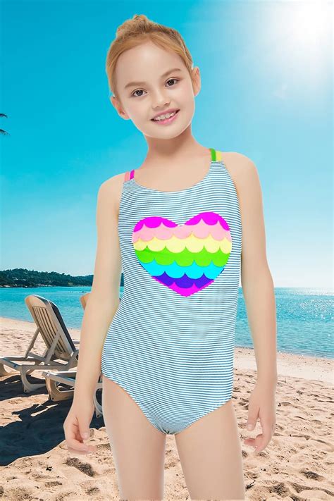 Buy SETMVVQ Girls Swimsuit Cute One Piece Beach Bathing Suits UPF 50 ...