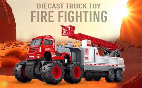 PROBABE 1:43 4WD Diecast Alloy Fire Fighting Engineering Truck Toys ...