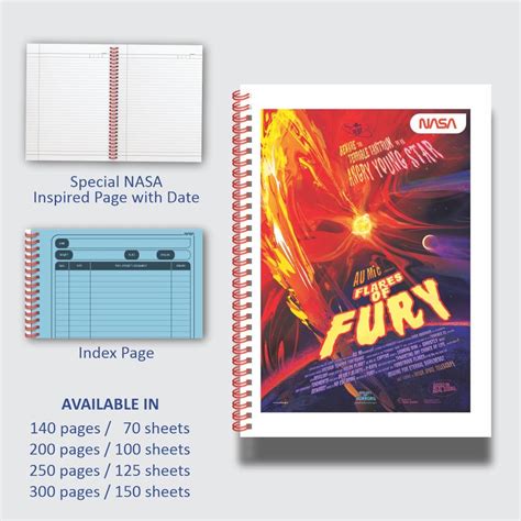 Anupam NASA 1 Subject Notebook A4, 70 GSM, 70 Sheets (140 Pages) Colle