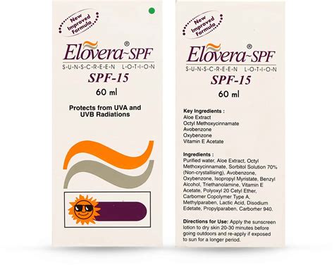 Buy ELOVERA SUNSCREEN SPF 15 BOTTLE OF 60 ML Online & Get Upto 60% OFF ...