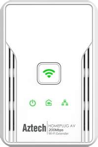 Aztech HL113EW HomePlug AV Powerline Wireless-N 150 Mbps Extender WiFi ...