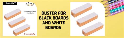 True-Ally Wooden Duster for Black Boards and White Boards (Set of 3 Pcs ...