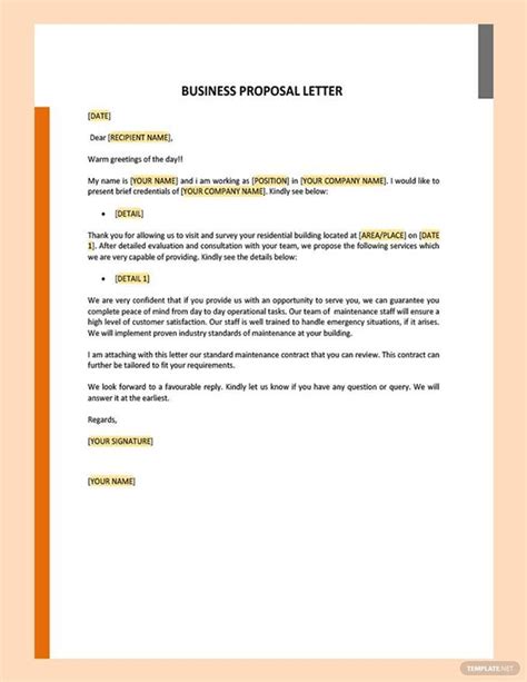 Business Proposal Letter Example 的图像结果