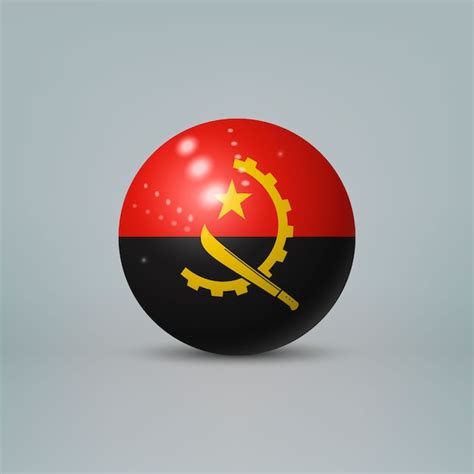 3d realistic glossy plastic ball or sphere with flag of angola ...
